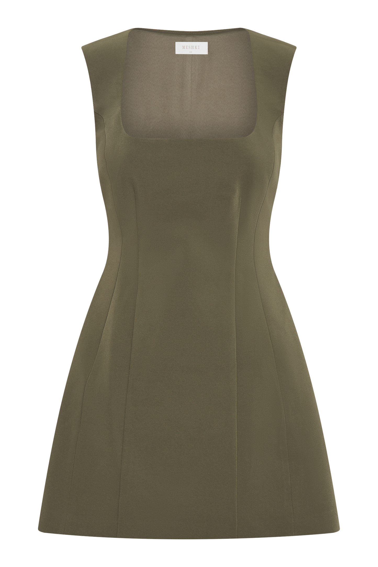 Lysandre Crepe Mini Dress - Military Olive