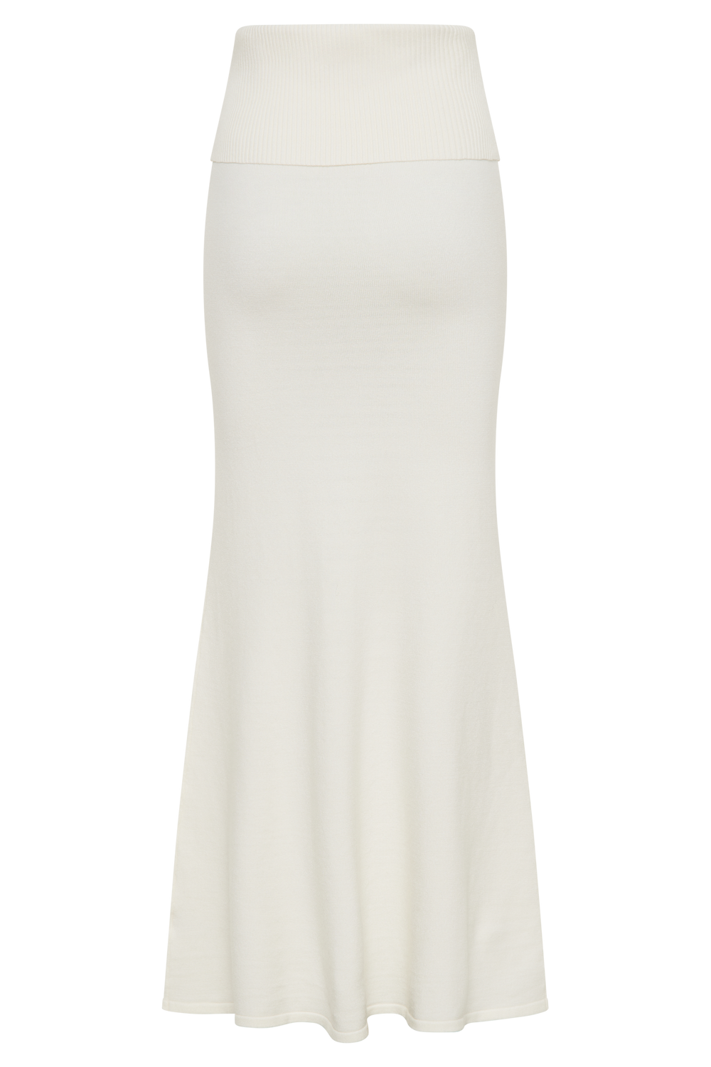 Karlie Knit Maxi Skirt With Ribbed Waist - Ivory