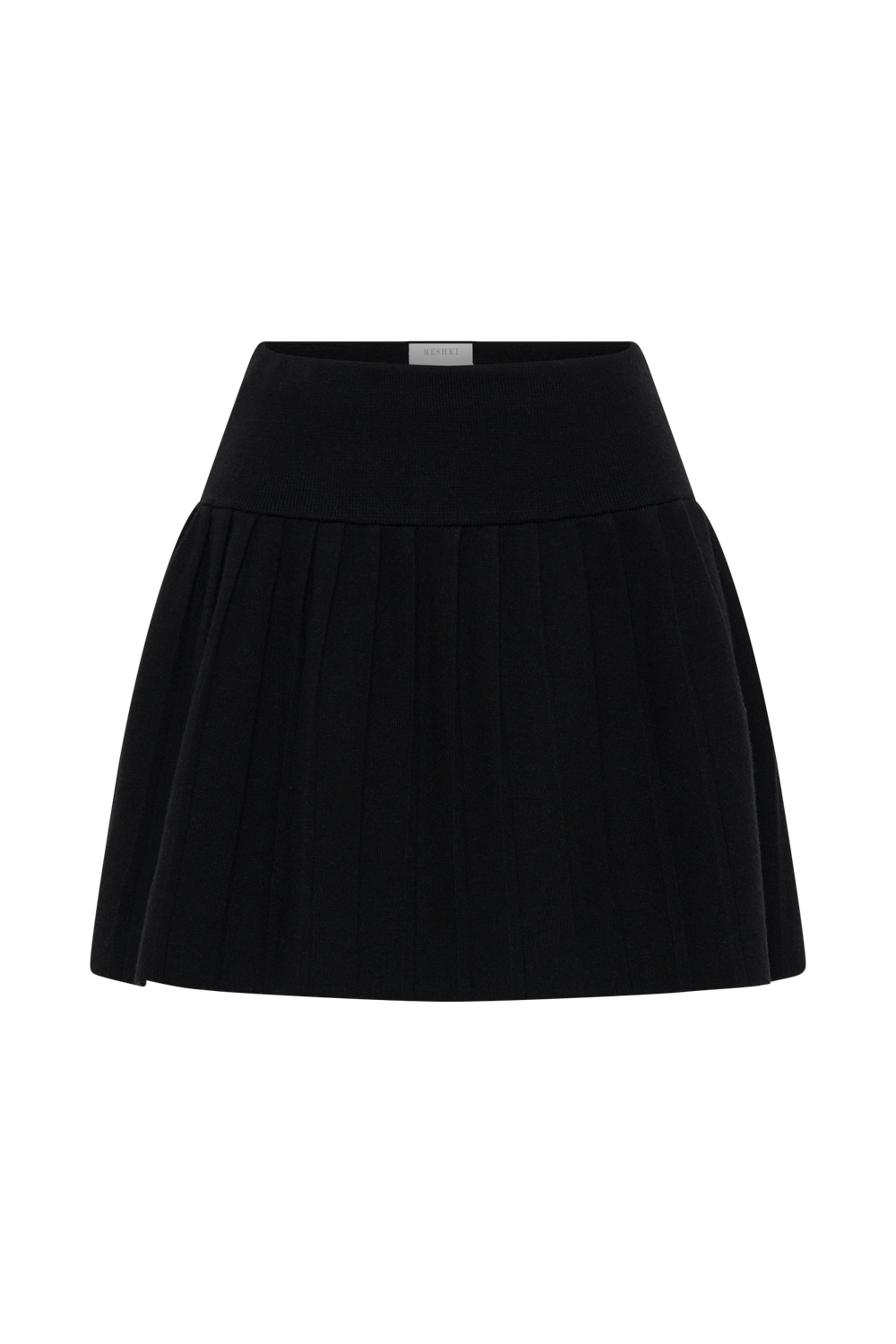 Beverly Knit Pleated Mini Skirt - Black