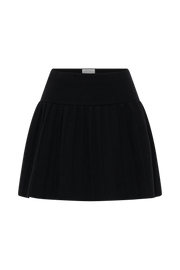 Beverly Knit Pleated Mini Skirt - Black