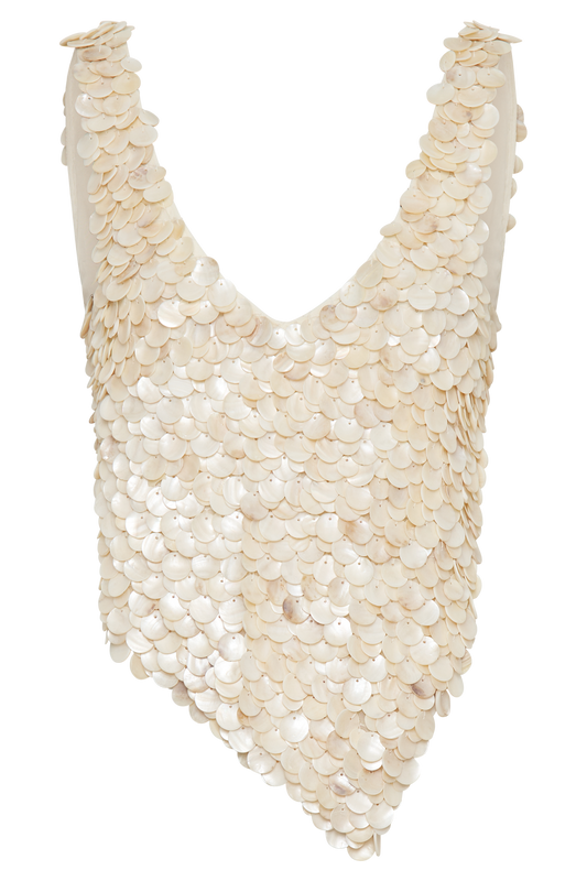 Willow Mother Of Pearl Halter Top - Pearl