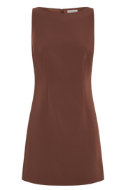 Angela Suiting Mini Dress - Wood