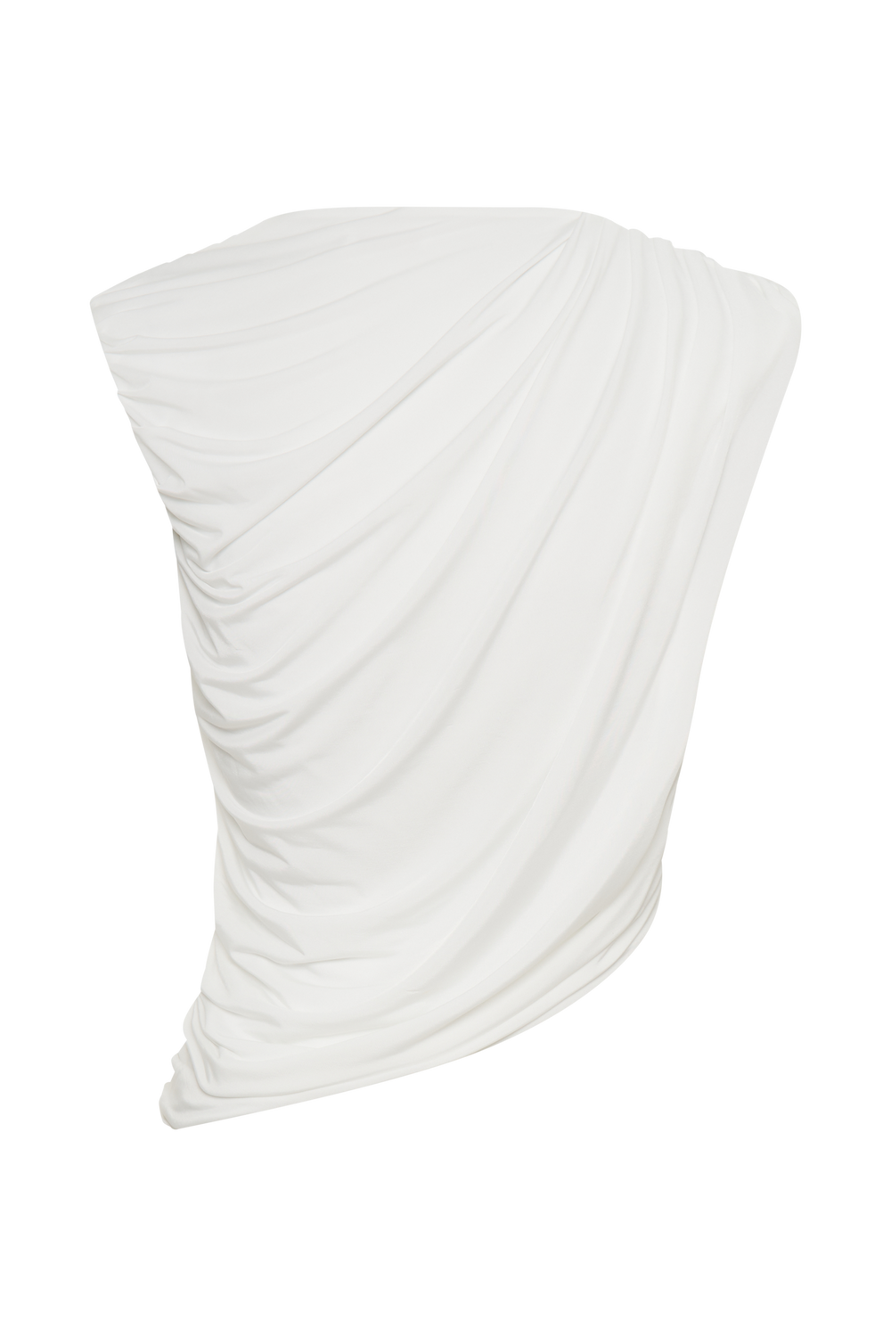 Griselda Draped Slinky Sleeveless Top - White