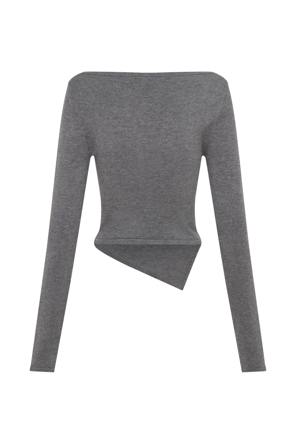 Karlie Off Shoulder Knit Top - Charcoal Marle