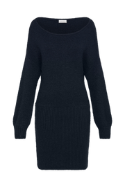 Rafferty Boat Neck Knit Mini Dress - Navy