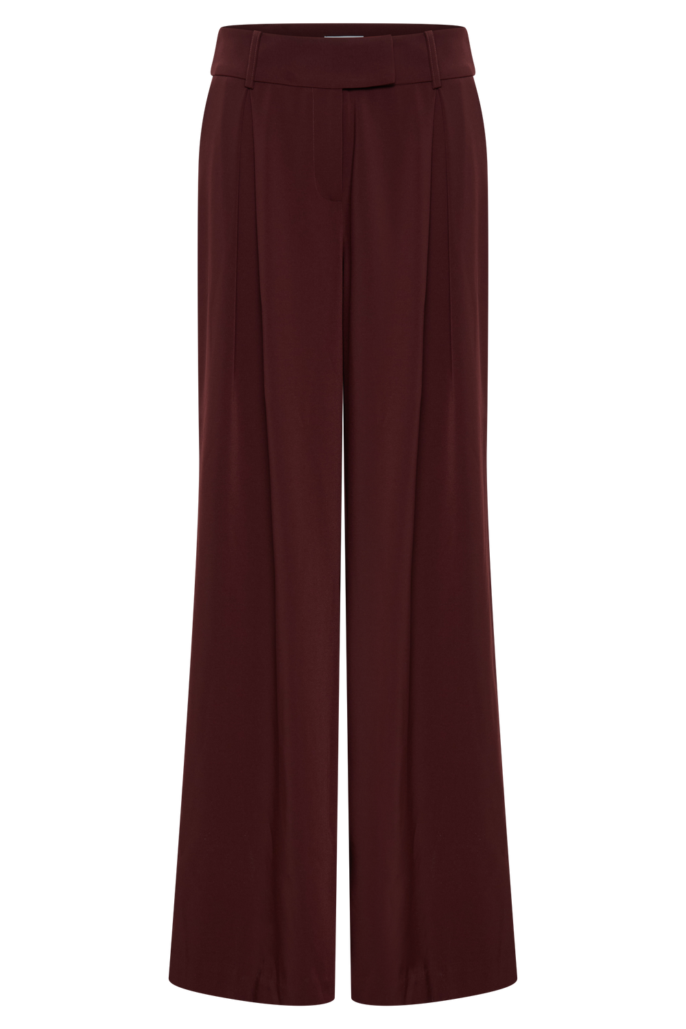 Jacqueline Pleated Wide Leg Pants - Mahogany