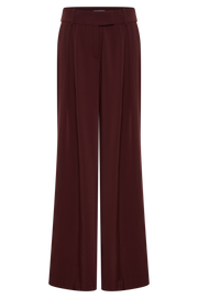 Jacqueline Pleated Wide Leg Pants - Mahogany