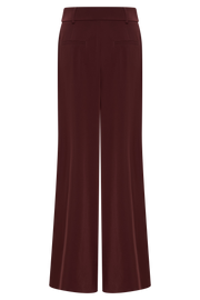 Jacqueline Pleated Wide Leg Pants - Mahogany