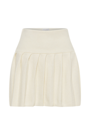 Dionne Pleated Knit Mini Skirt - Ivory Marle