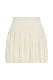 Dionne Pleated Knit Mini Skirt - Ivory Marle