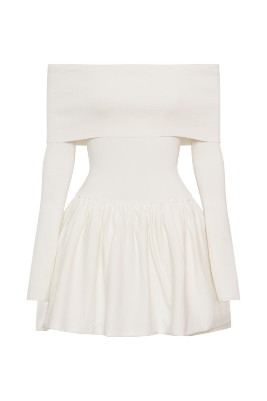 Atlanta Long Sleeve Mini Dress - Ivory