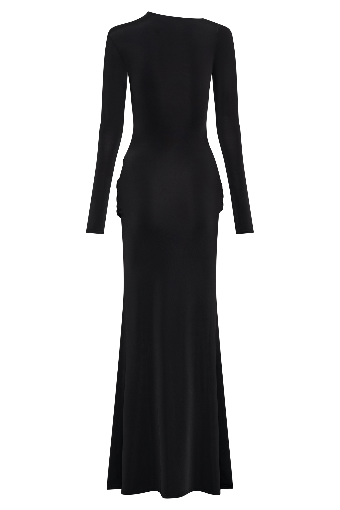 Halcyon Long Sleeve Slinky Maxi Dress - Black