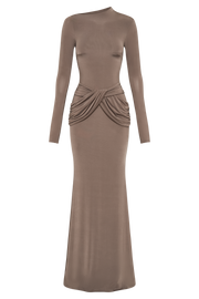 Halcyon Long Sleeve Slinky Maxi Dress - Coco