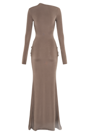 Halcyon Long Sleeve Slinky Maxi Dress - Coco