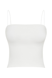 Arya Longline Spaghetti Strap Top - White