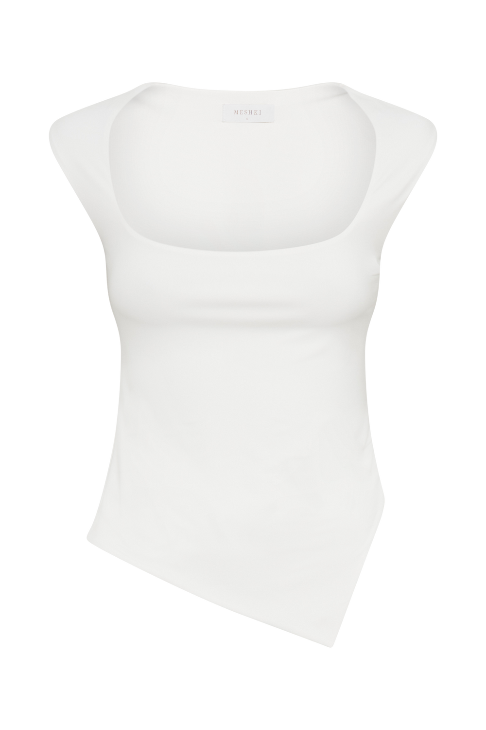 Lisette Asymmetric Recycled Nylon Top - White