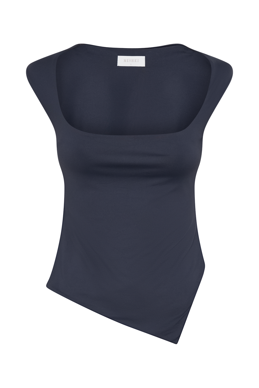 Lisette Asymmetric Recycled Nylon Top - Dark Navy