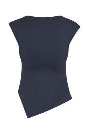 Lisette Asymmetric Recycled Nylon Top - Dark Navy