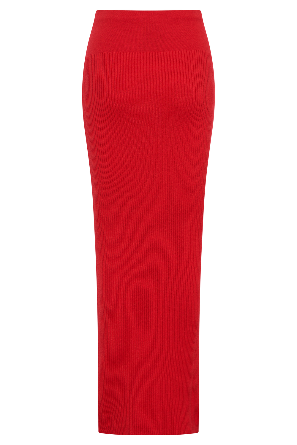 Mathilde Ribbed Knit Maxi Skirt - Ruby