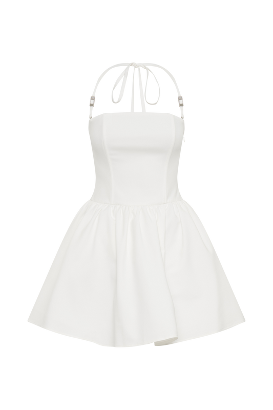 Ruby Halter Mini Dress - White