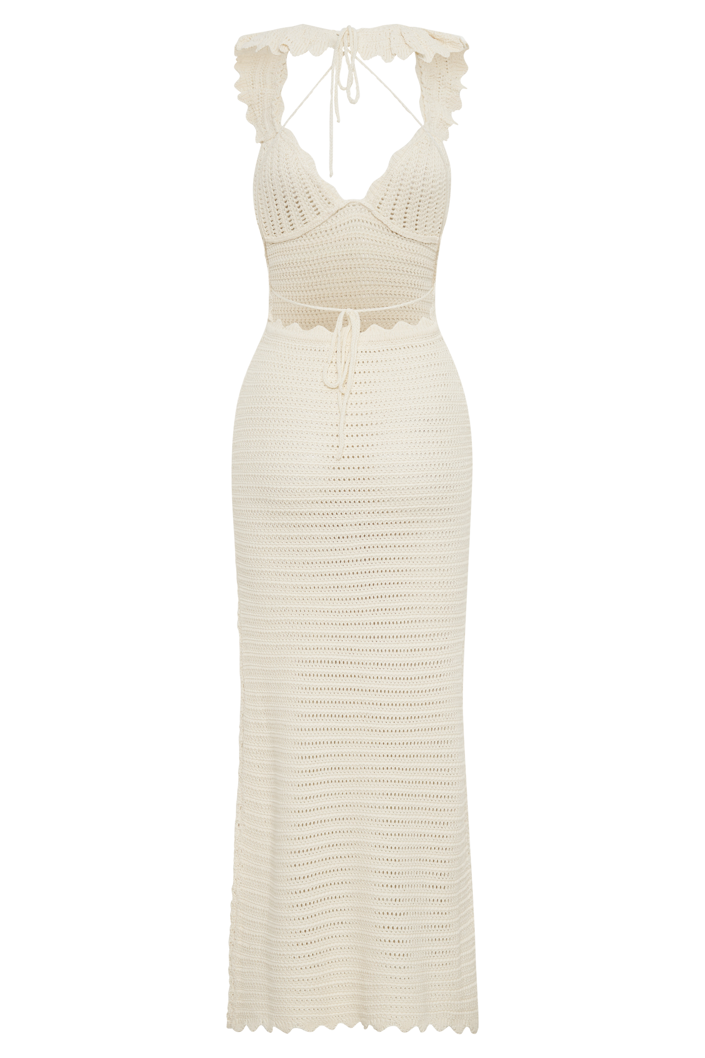 Perpetua Knit Contrast Maxi Dress - Cream