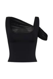 Jules Recycled Nylon And Mesh Sleeveless Top - Black