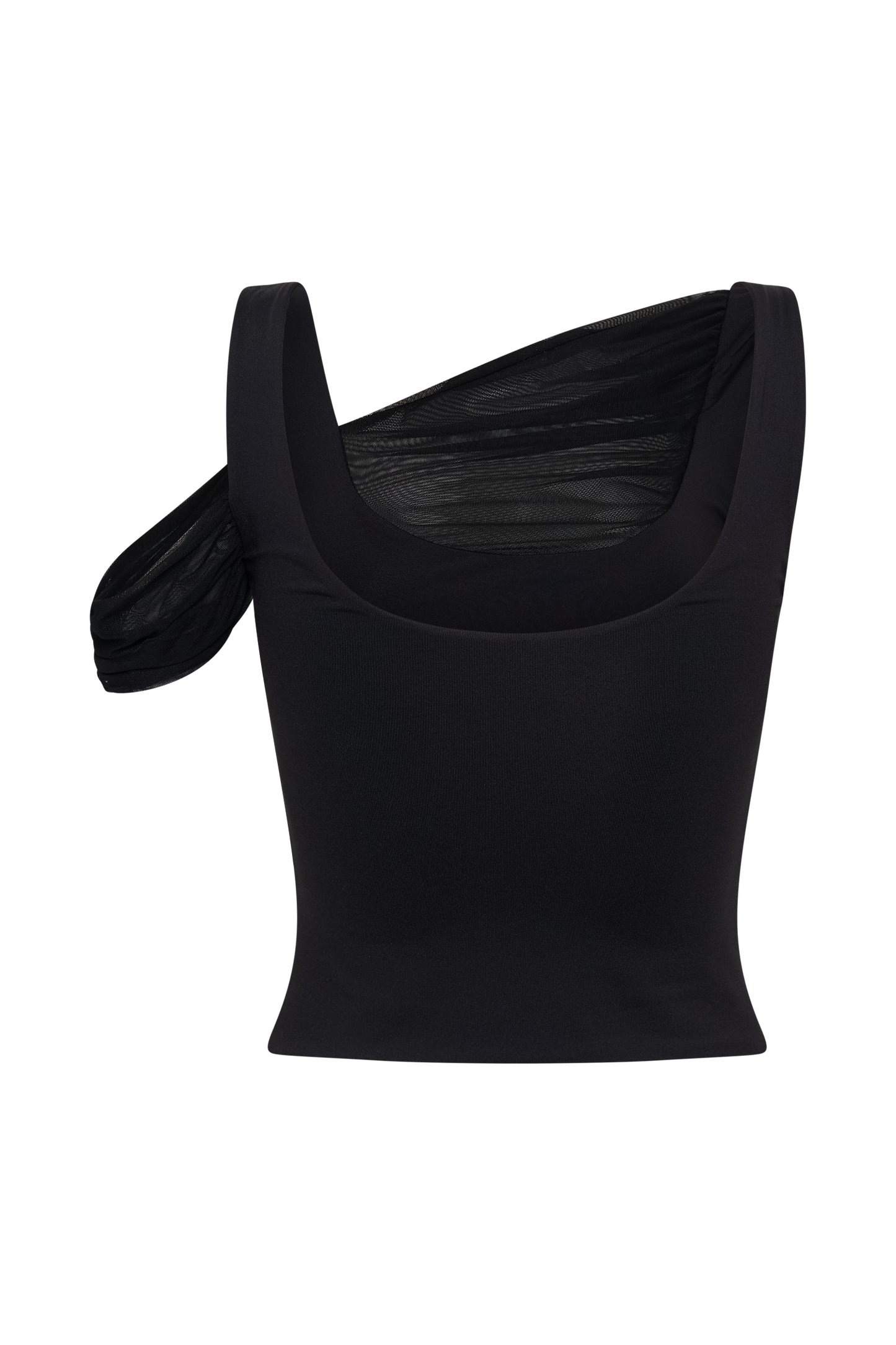 Jules Recycled Nylon And Mesh Sleeveless Top - Black