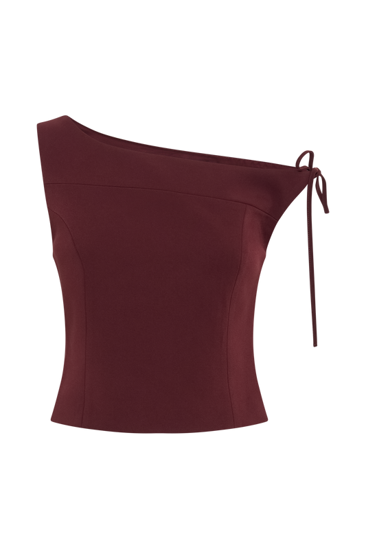 Ramsey Suiting Off Shoulder Top - Plum