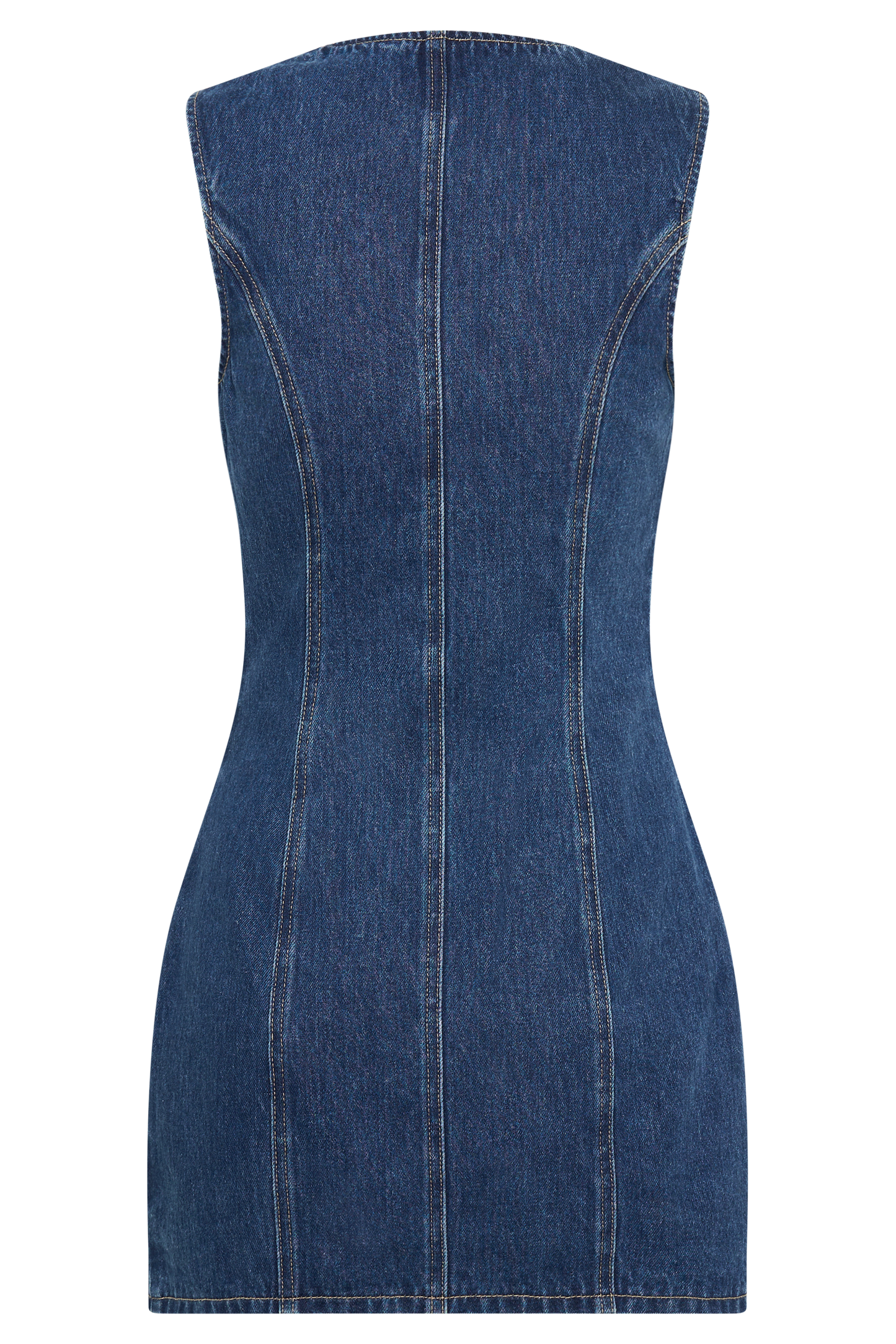 Jane Button Down Denim Mini Dress - Dark Blue