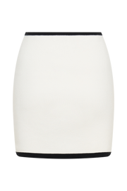 Becky Contrast Knit Mini Skirt - Ivory & Black