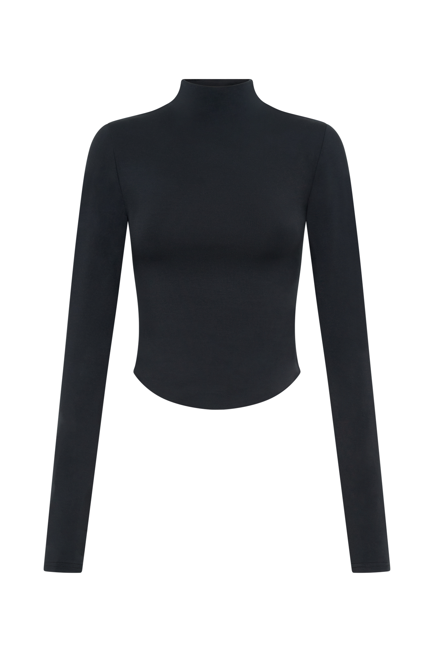 Ember Modal Long Sleeve High Neck Top - Black