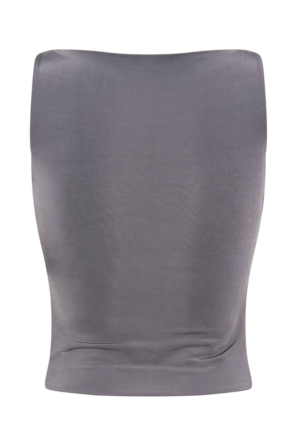 Tiarna Slinky Ruched Top - Dark Charcoal