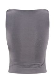 Tiarna Slinky Ruched Top - Dark Charcoal