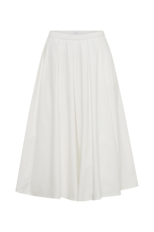 Jemima Cotton Midi Skirt - White