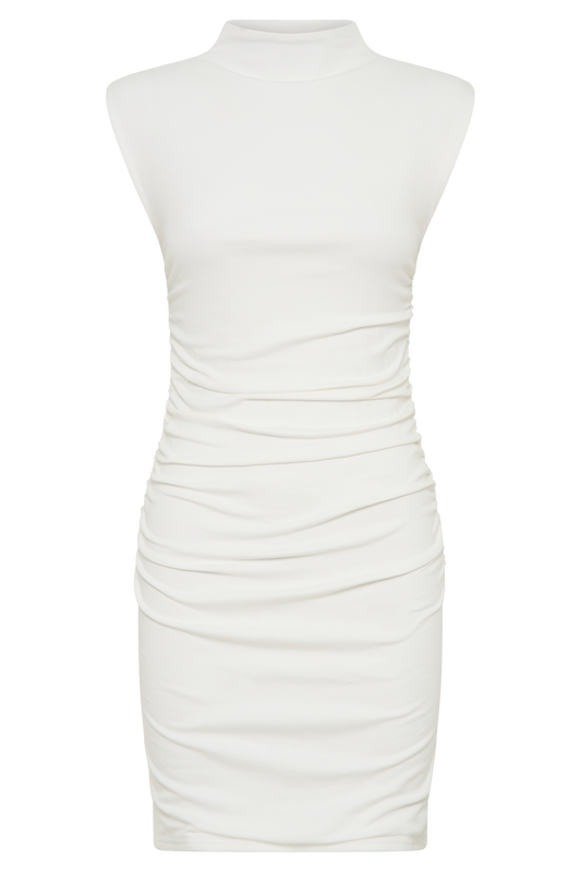 Elliot High Neck Sleeveless Mini Dress - White