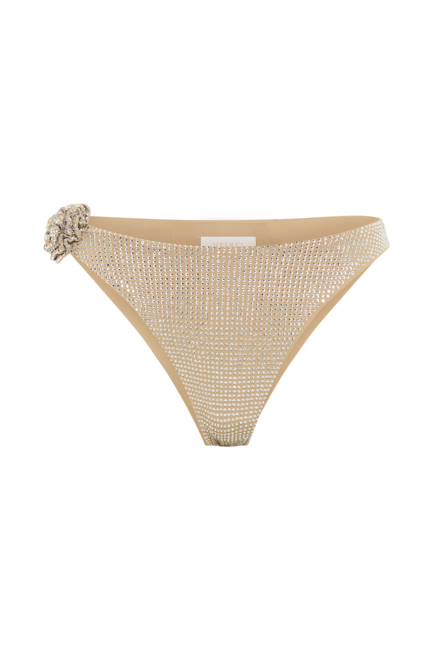 Valencia Rose Diamante Bikini Bottom Nude MESHKI