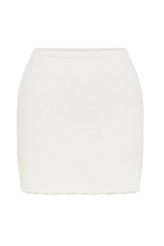 Baxter Fluffy Knit Mini Skirt - Ivory