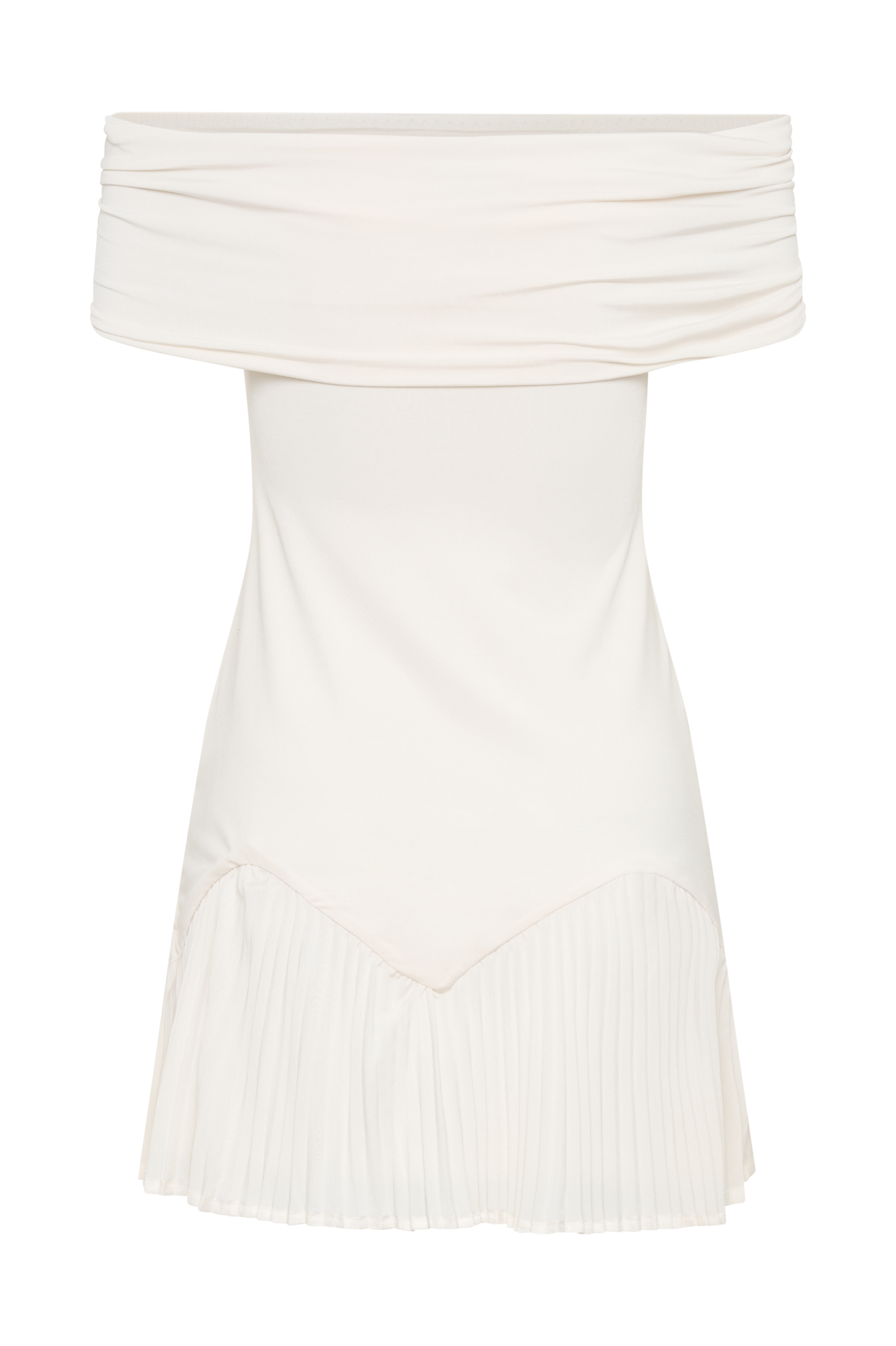 Melina Slinky Off Shoulder Mini Dress - Ivory