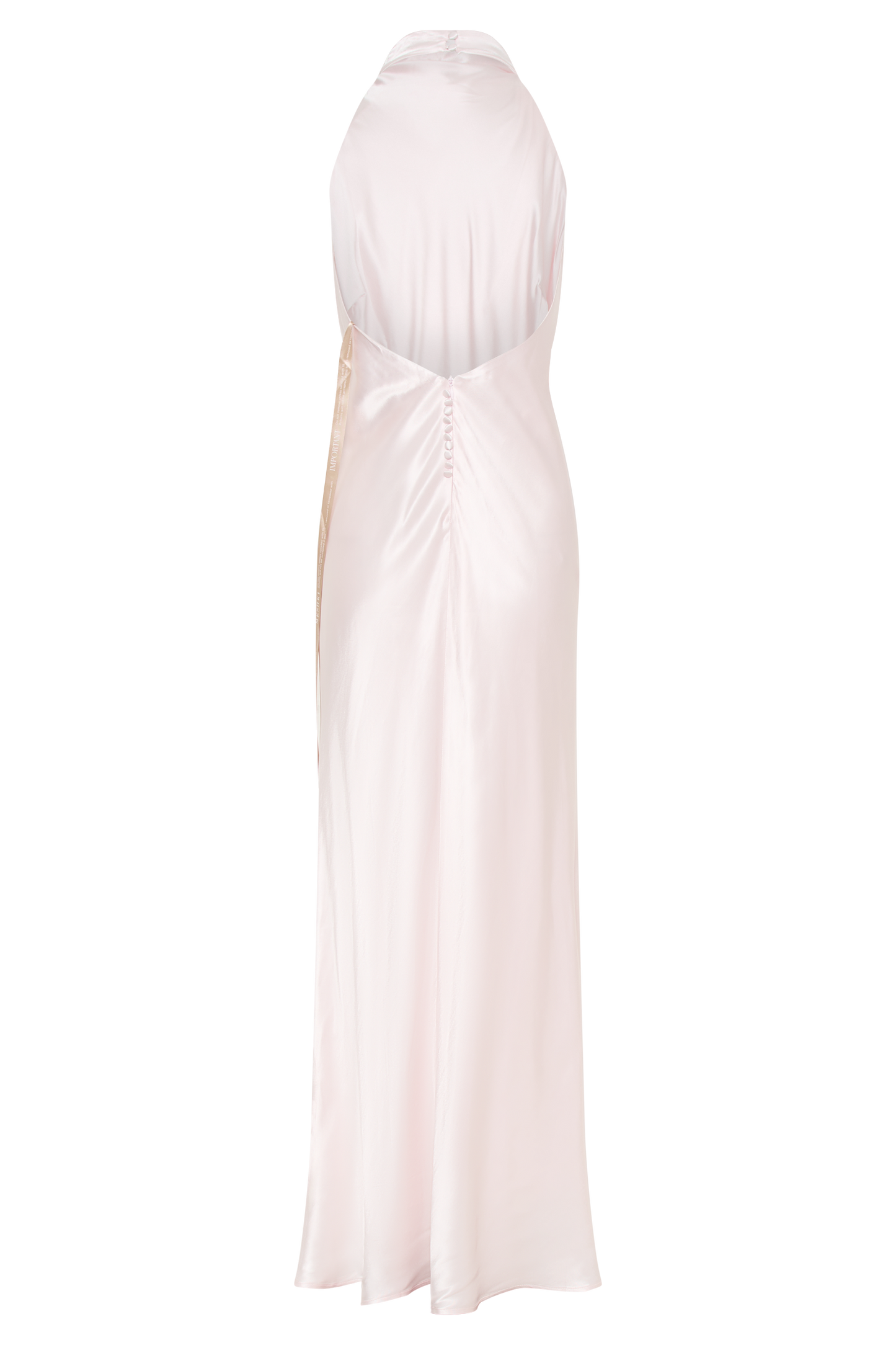 Esther Iridescent Satin Cowl Maxi Dress - Pale Pink