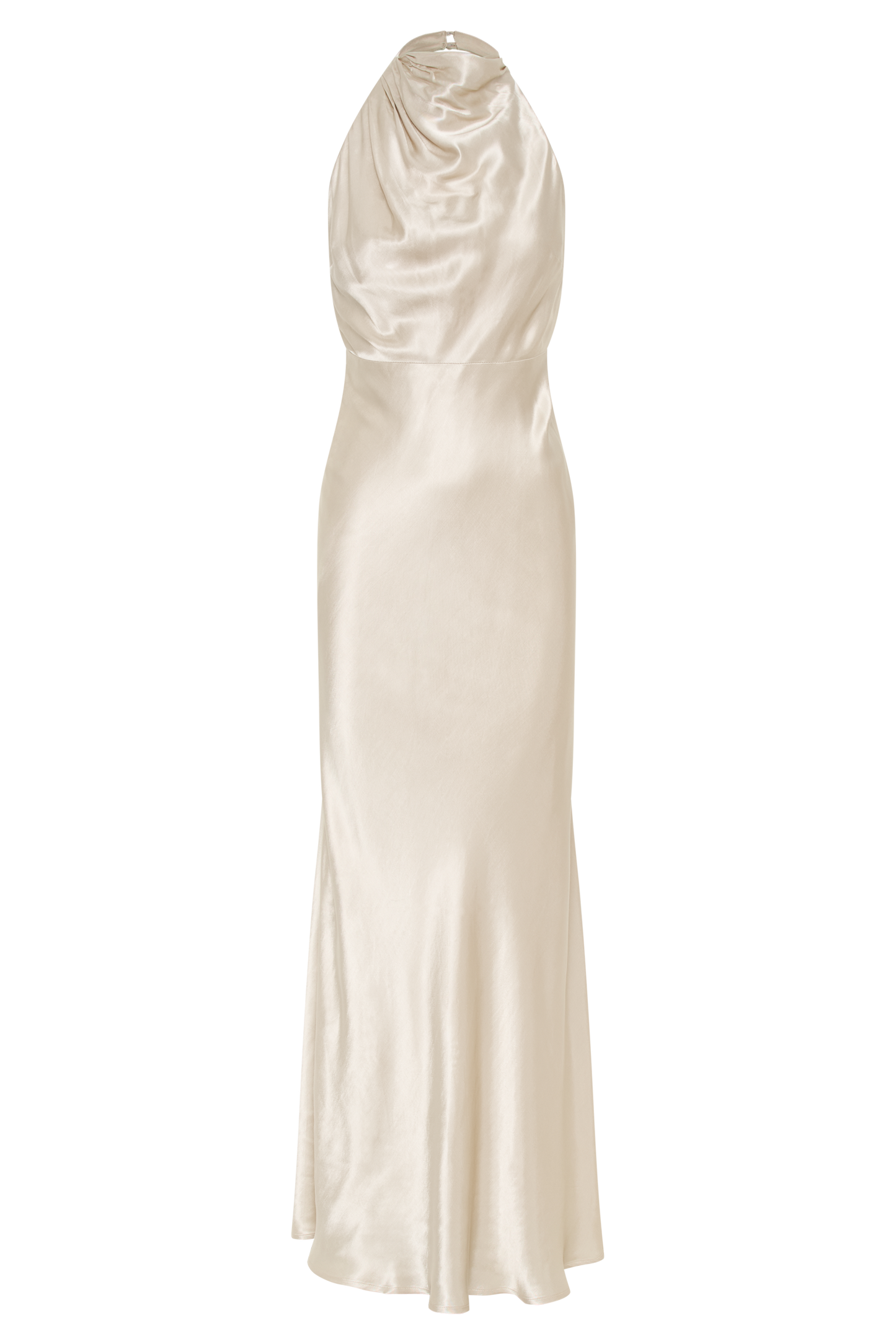 Esther Iridescent Satin Cowl Maxi Dress - Gold