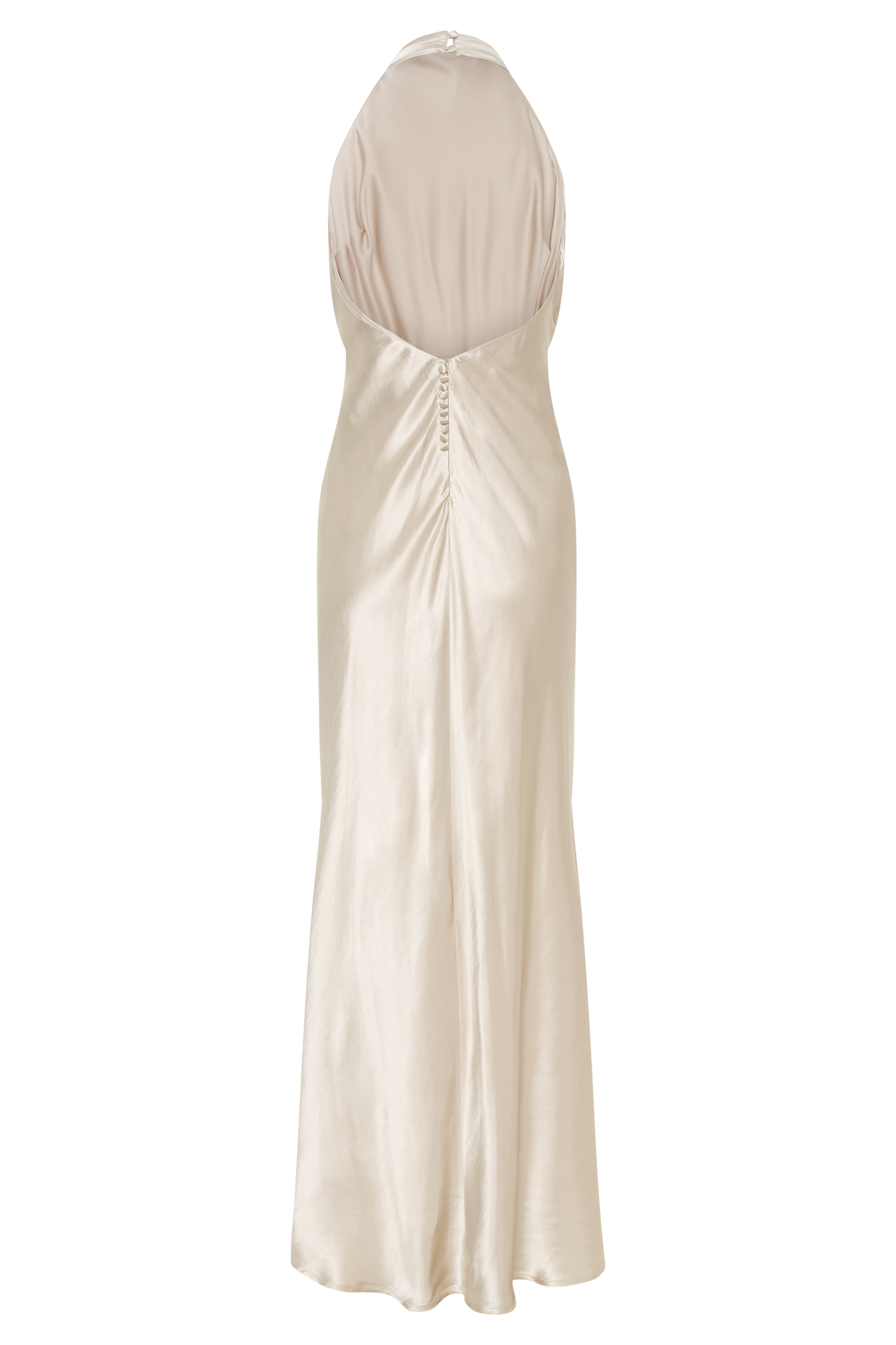 Esther Iridescent Satin Cowl Maxi Dress - Gold