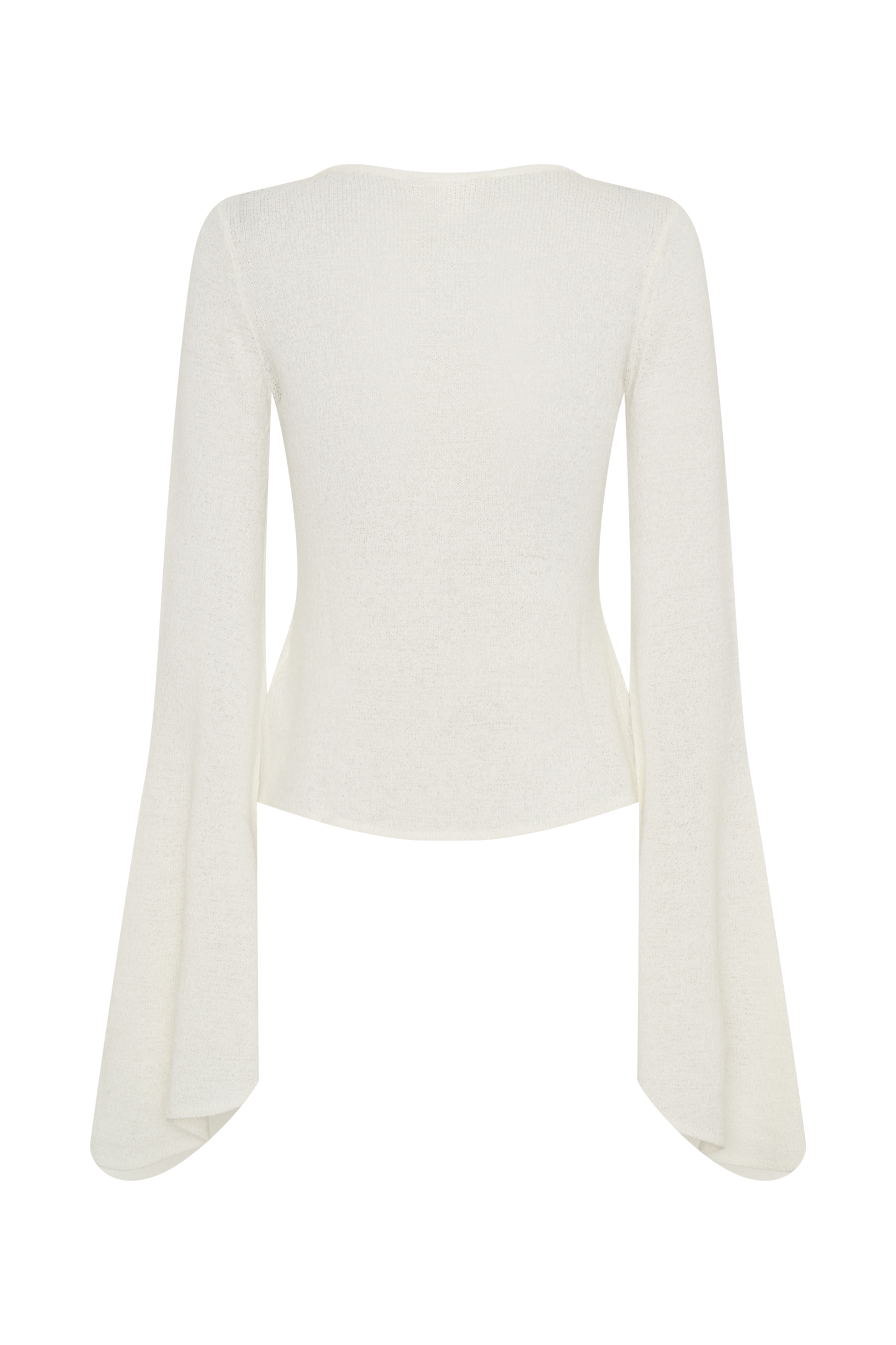 Carey Knit Flare Sleeve Top - Ivory