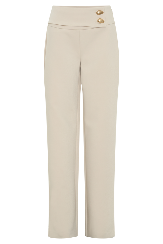 Lindie Straight Leg Suiting Pants - Sand