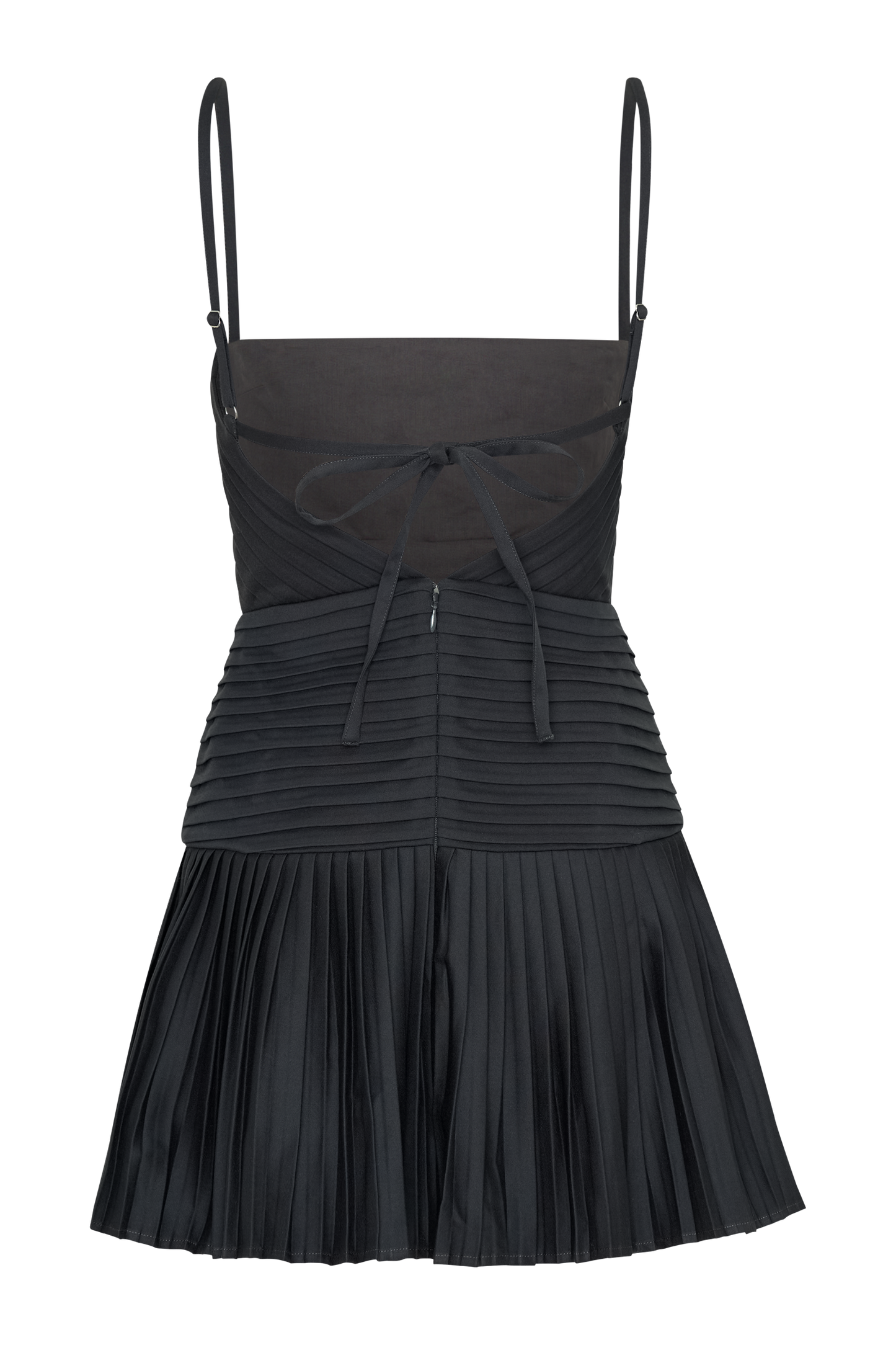 Rylee Multi Pleat Mini Dress - Charcoal