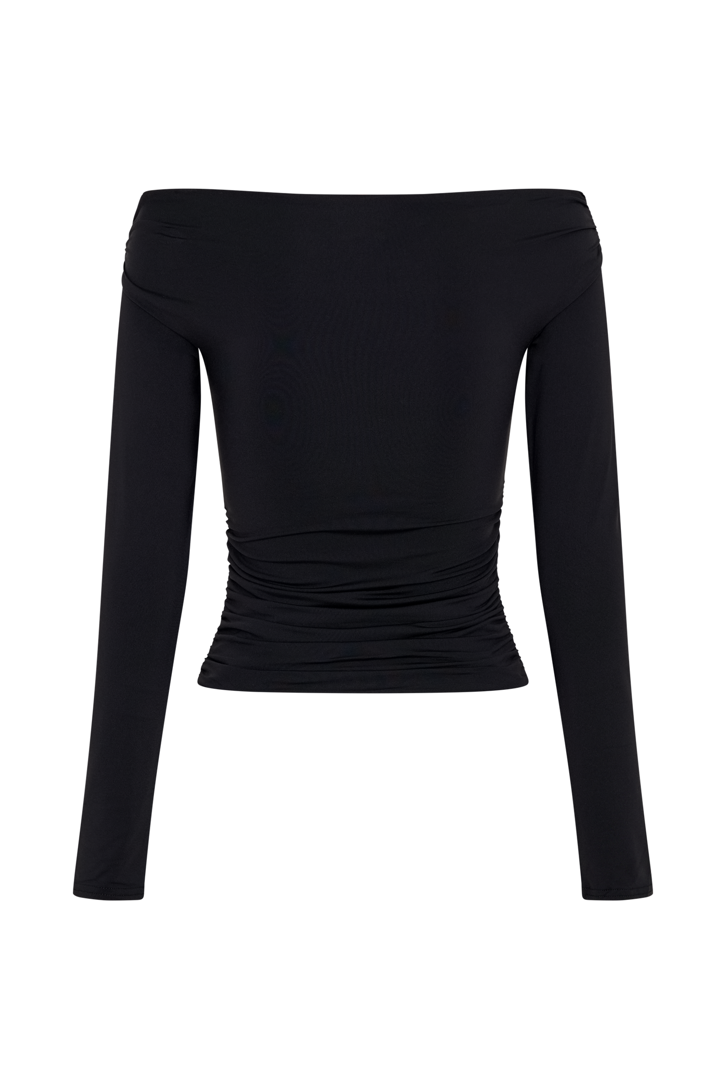 Jaden Off Shoulder Recycled Nylon Top - Black