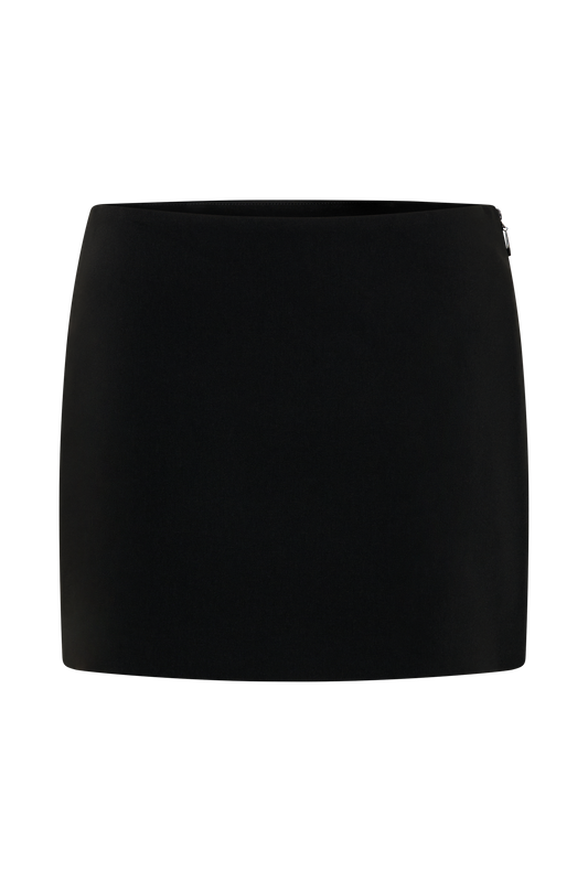 Aisha Suiting Mini Skirt - Black