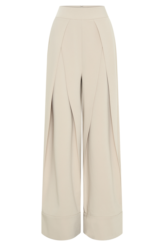 Katarina Wide Leg Suiting Pants - Sand