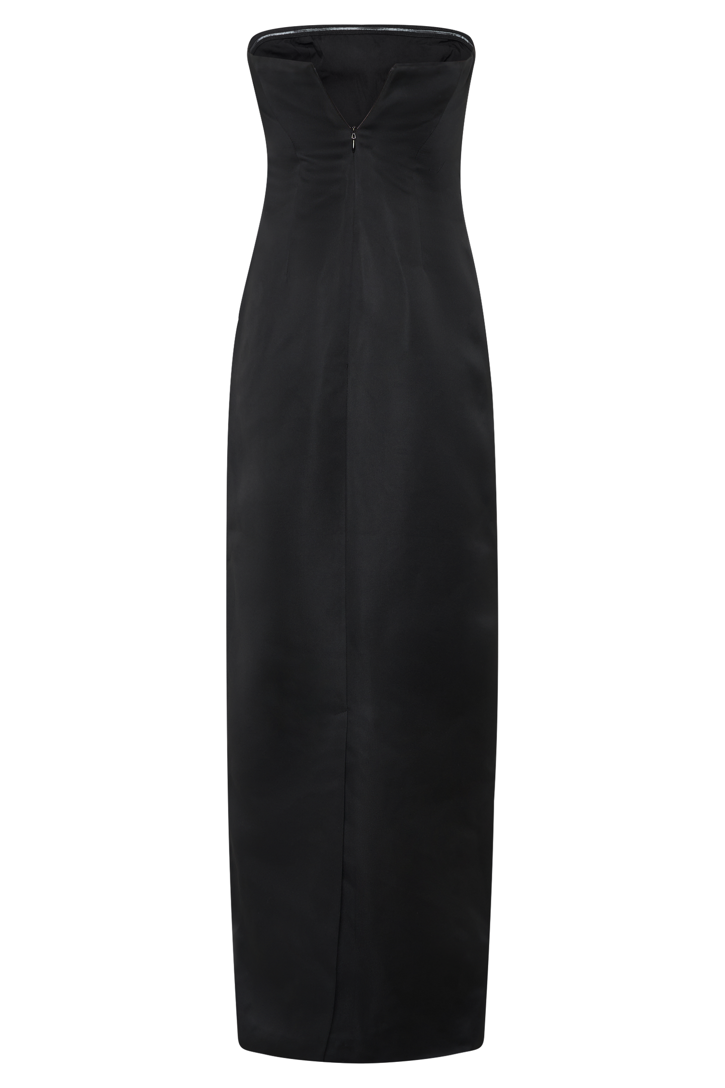 Cyrill Strapless Satin Structured Maxi Dress - Black