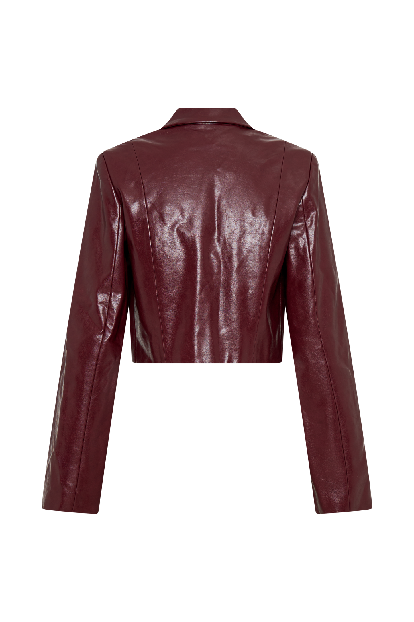 Oli Faux Leather Long Sleeve Top - Cherry Red