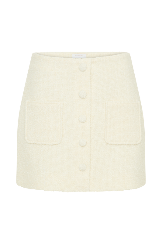 Mirelle Textured Boucle Mini Skirt - Ivory